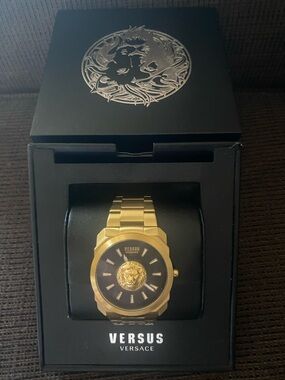 New Versus by Versace Gold and Black Men's Watch with Original Case